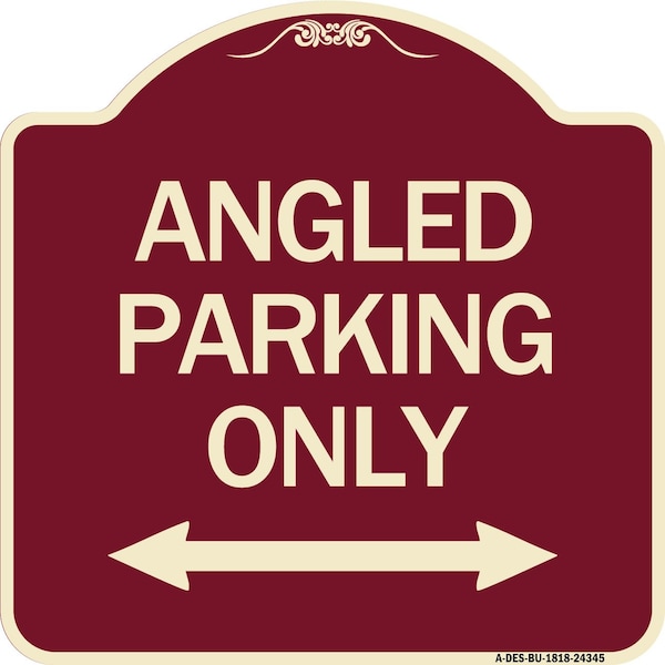 Angle Parking W/ Bidirectional Arrow Heavy-Gauge Aluminum Sign, 18" x 18", BU-1818-24345
